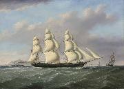 Joseph heard bound merchantman passing Anglesey USA oil painting artist